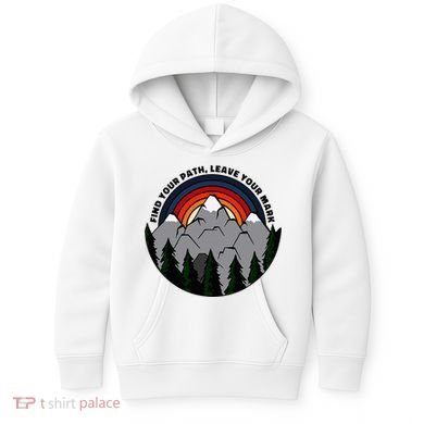 Find Your Path Leave Your Mark Outdoor Camping Retro Kids Hoodie