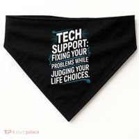 Fixing Your Problems While Judging Your Life Choices USA-Made Doggie Bandana thumb 0