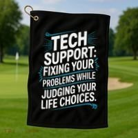 Fixing Your Problems While Judging Your Life Choices Golf Towel thumb 1