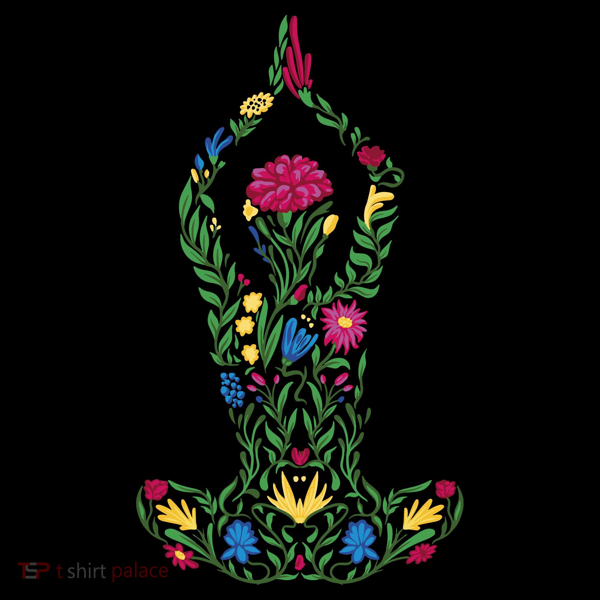 Floral Yoga Pose Tote Bag