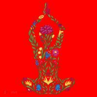Floral Yoga Pose Santa Hat thumb 1