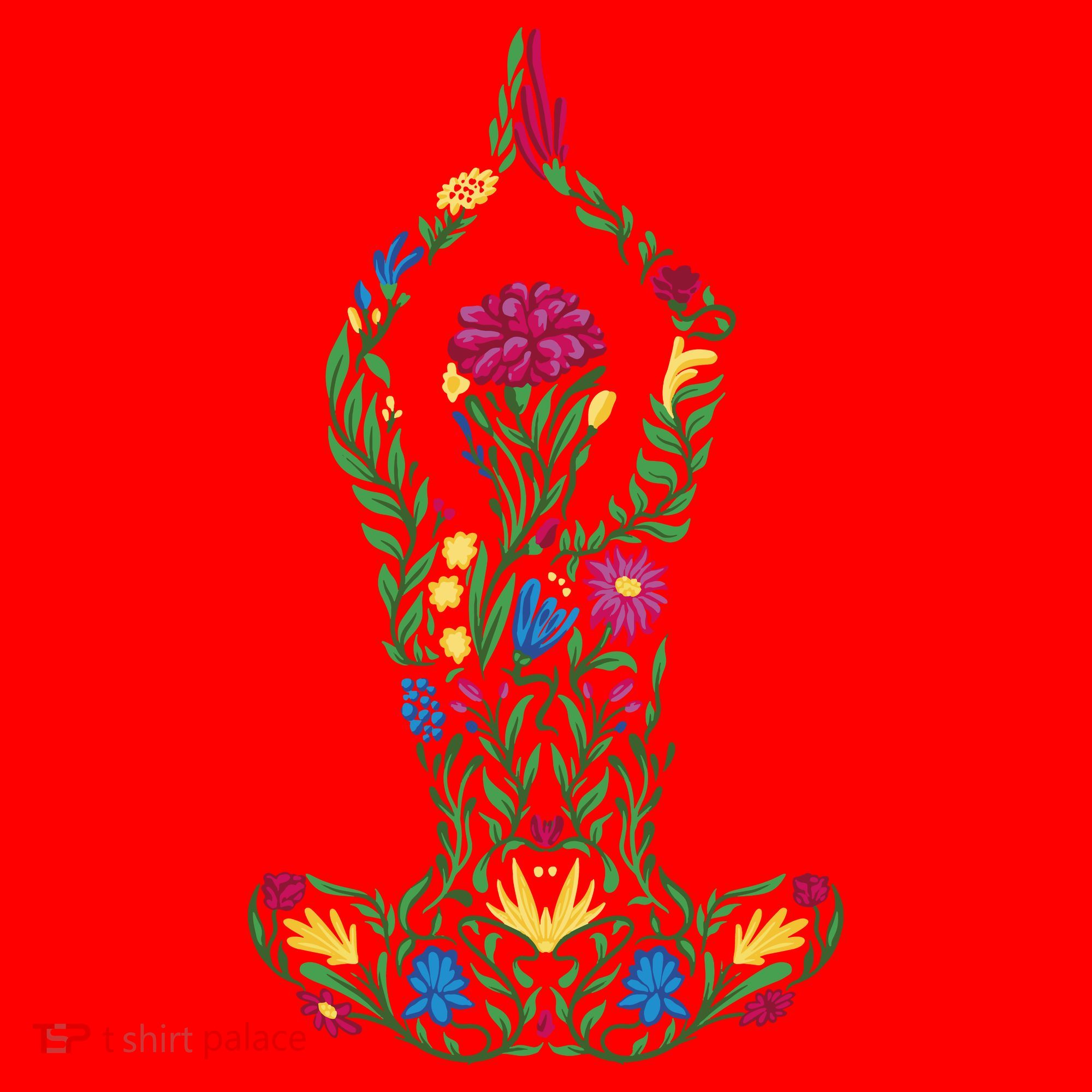 Floral Yoga Pose Santa Hat