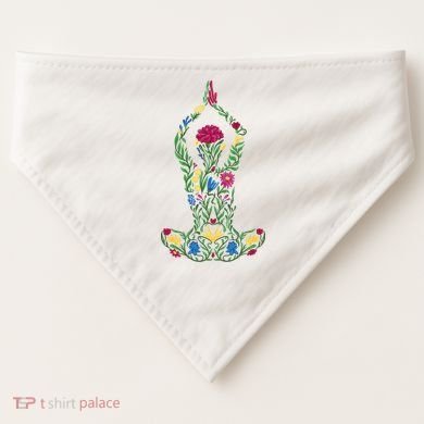 Floral Yoga Pose USA-Made Doggie Bandana