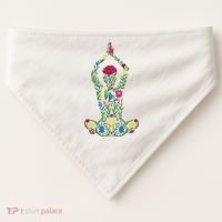 Floral Yoga Pose USA-Made Doggie Bandana thumb 0