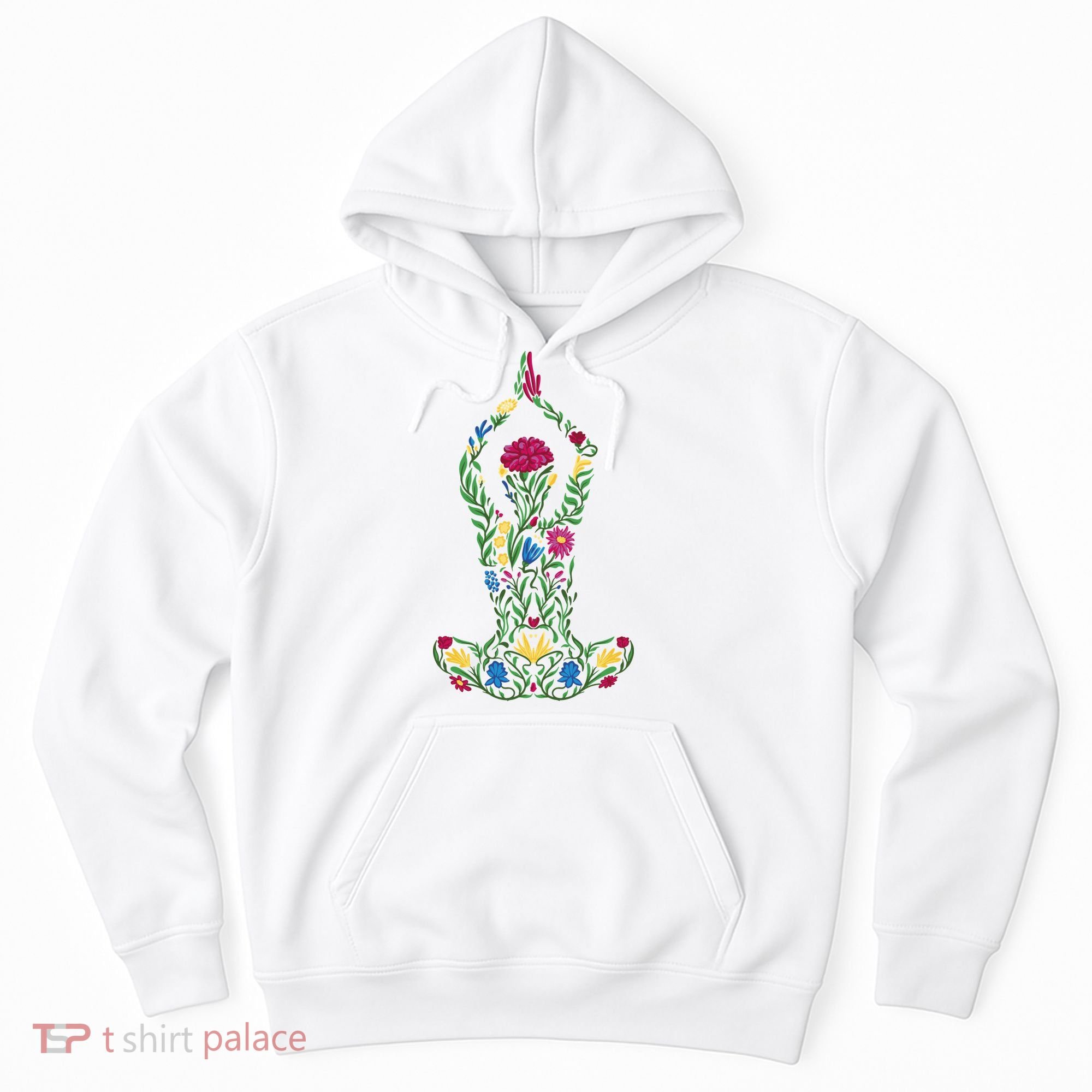 Floral Yoga Pose Hoodie