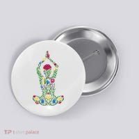 Floral Yoga Pose Button thumb 0