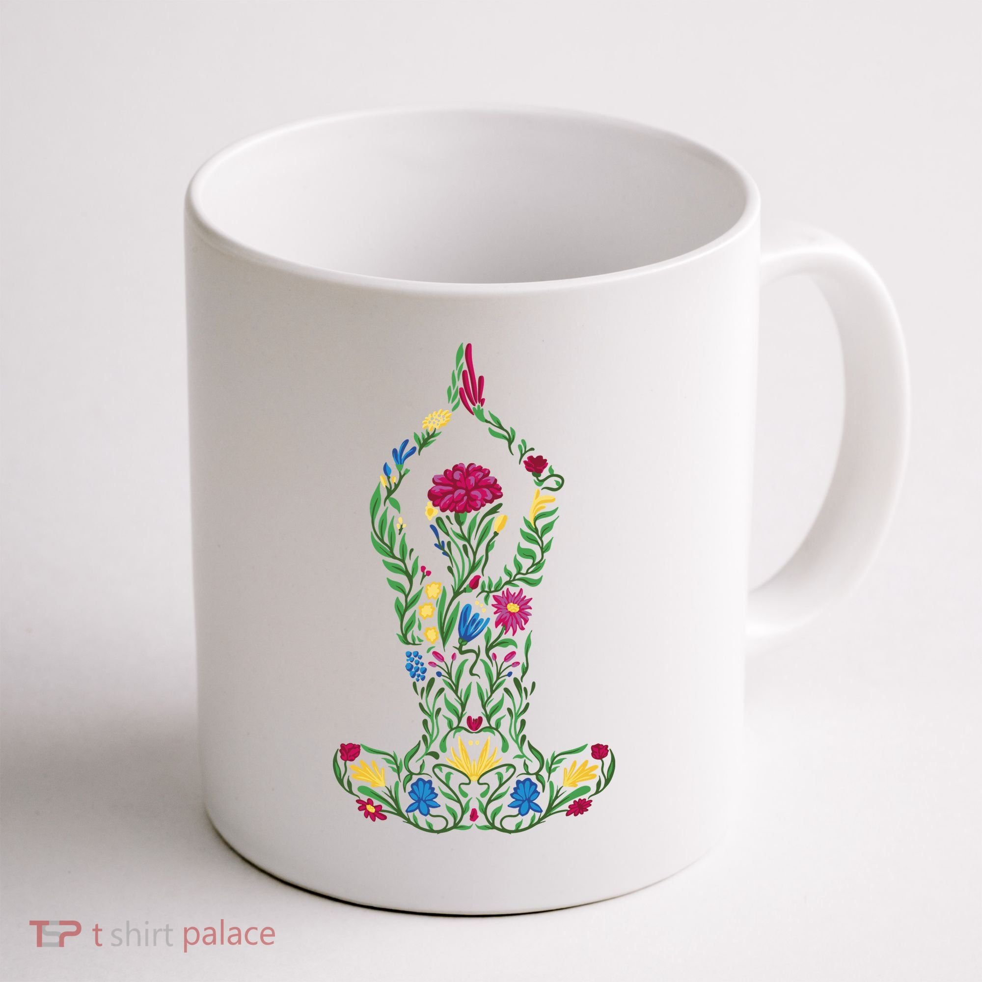 Floral Yoga Pose Coffee Mug