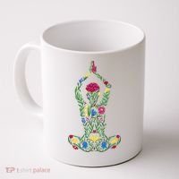 Floral Yoga Pose Coffee Mug thumb 0