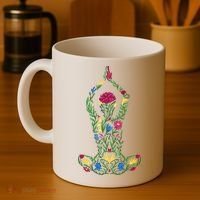 Floral Yoga Pose Coffee Mug thumb 4