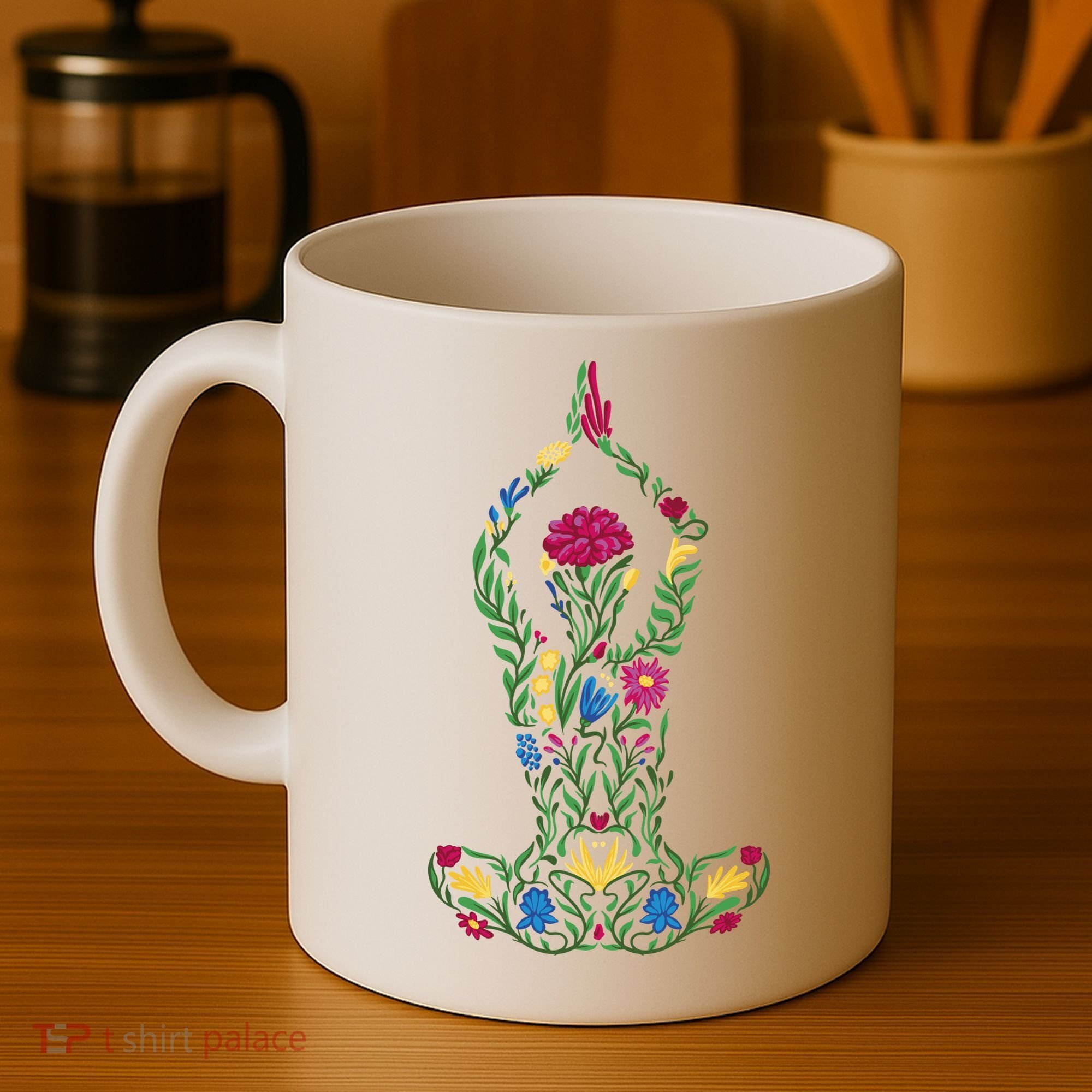 Floral Yoga Pose Coffee Mug