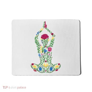 Floral Yoga Pose Mousepad