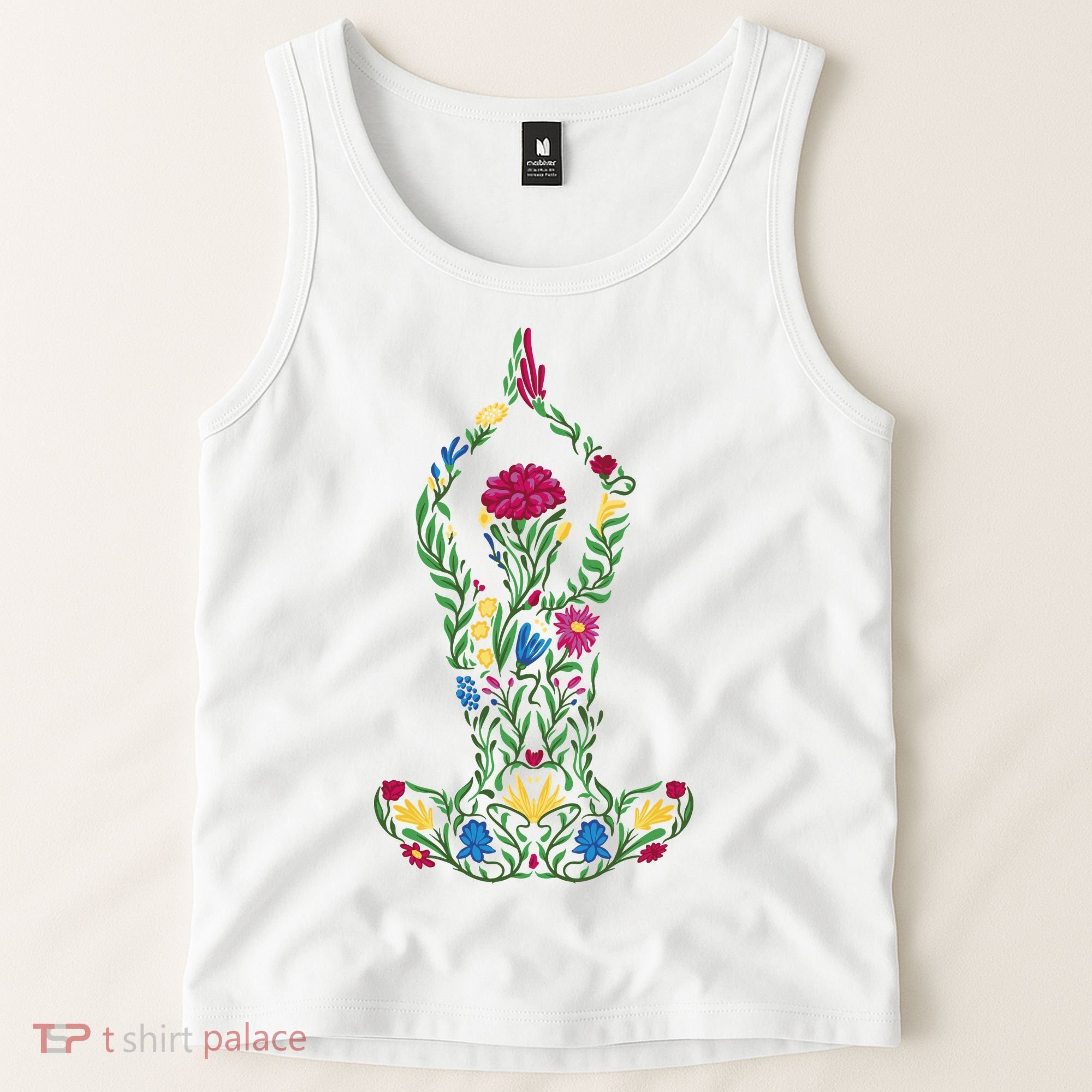 Floral Yoga Pose Tank Top