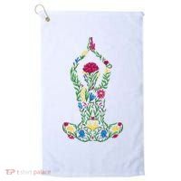 Floral Yoga Pose Golf Towel thumb 0