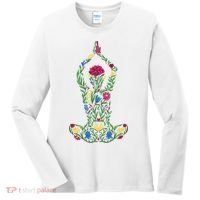 Floral Yoga Pose Women's Long Sleeve Shirt thumb 0