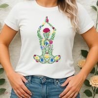 Floral Yoga Pose Women's T-Shirt thumb 2