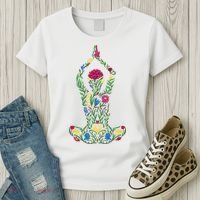 Floral Yoga Pose Women's T-Shirt thumb 3