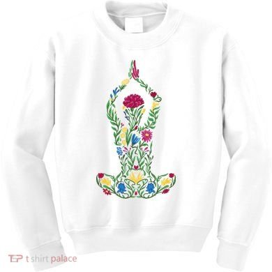 Floral Yoga Pose Kids Sweatshirt
