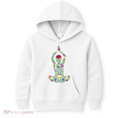 Floral Yoga Pose Kids Hoodie