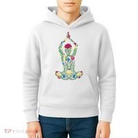 Floral Yoga Pose Kids Hoodie thumb 4