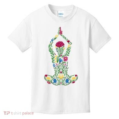 Floral Yoga Pose Kids T-Shirt