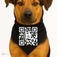Fuck You Qr Code USA-Made Doggie Bandana thumb 1