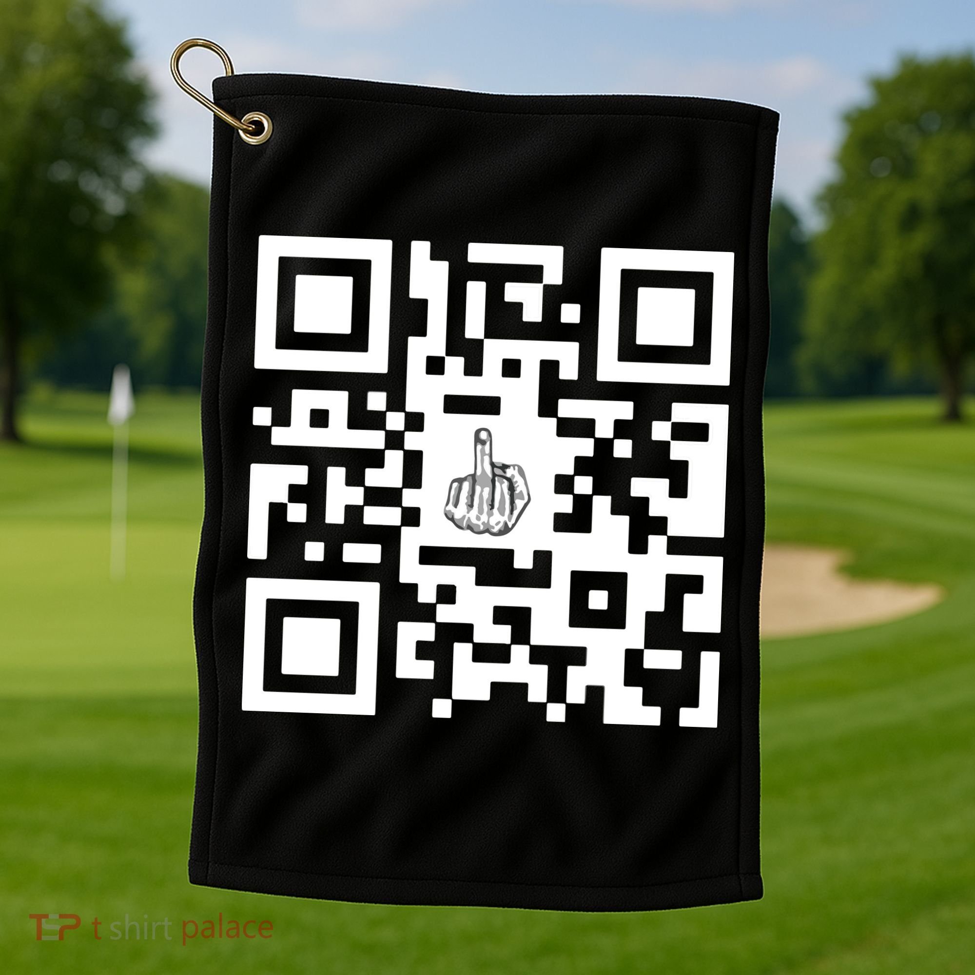 Fuck You Qr Code Golf Towel