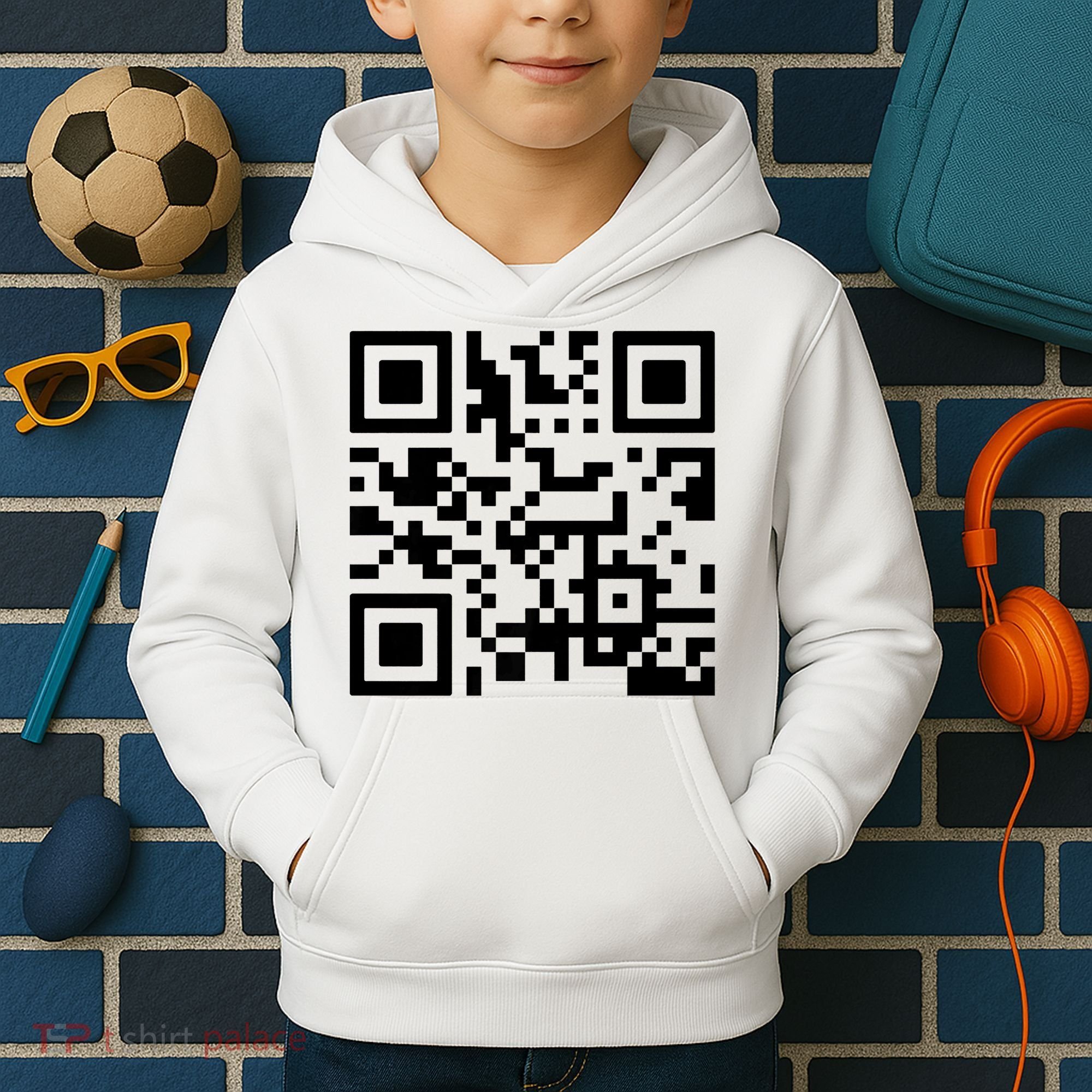 Fuck You Qr Code Kids Hoodie