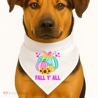 Fall Y'all Season Cute Gift For Her USA-Made Doggie Bandana thumb 1