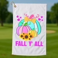 Fall Y'all Season Cute Gift For Her Golf Towel thumb 1