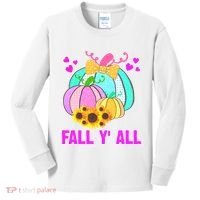 Fall Y'all Season Cute Gift For Her Kids Long Sleeve Shirt thumb 0