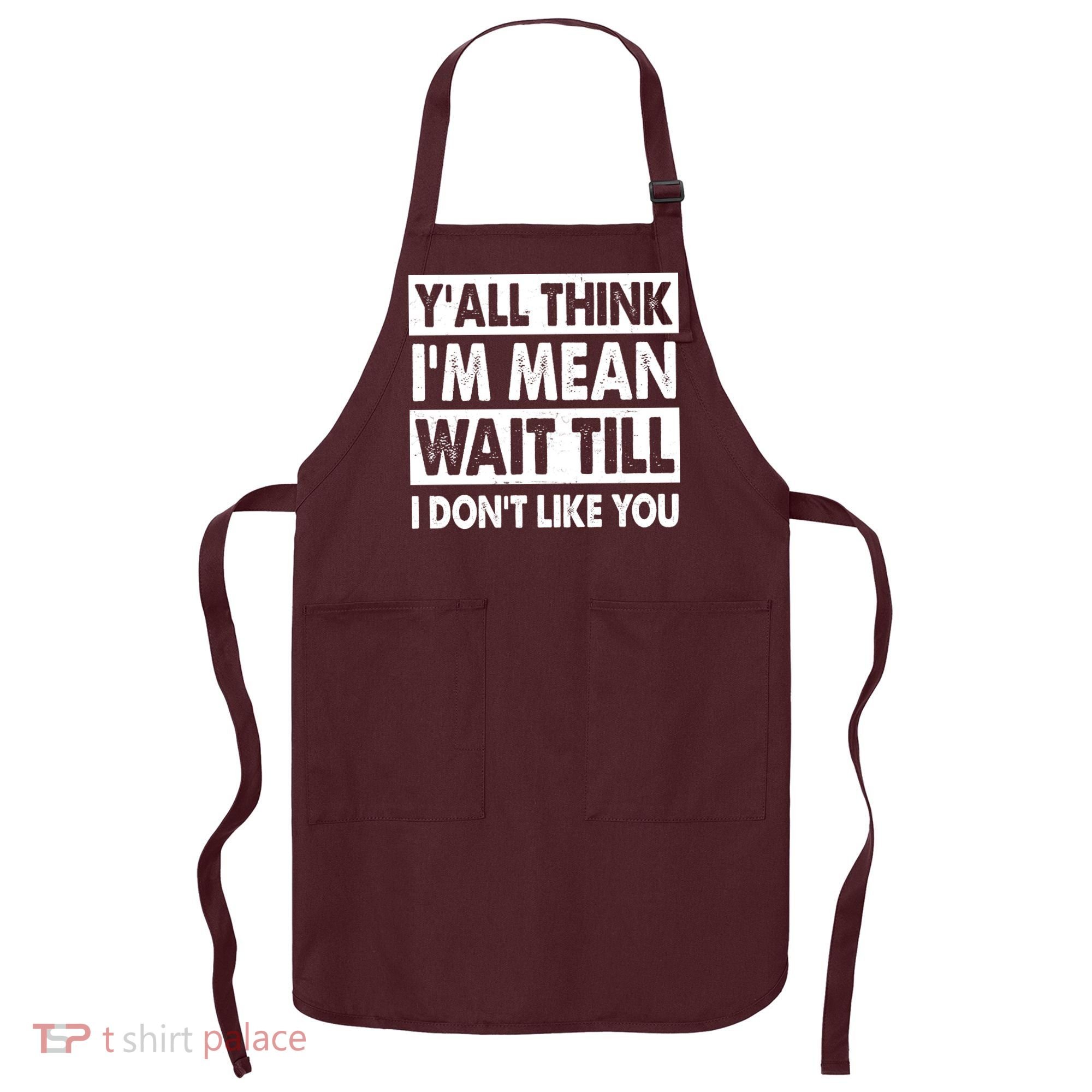 Funny Y'all Think I'm Mean Wait Till I Don't Like You Apron