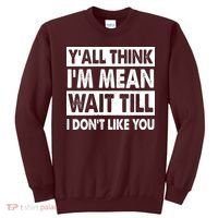 Funny Y'all Think I'm Mean Wait Till I Don't Like You Sweatshirt thumb 0