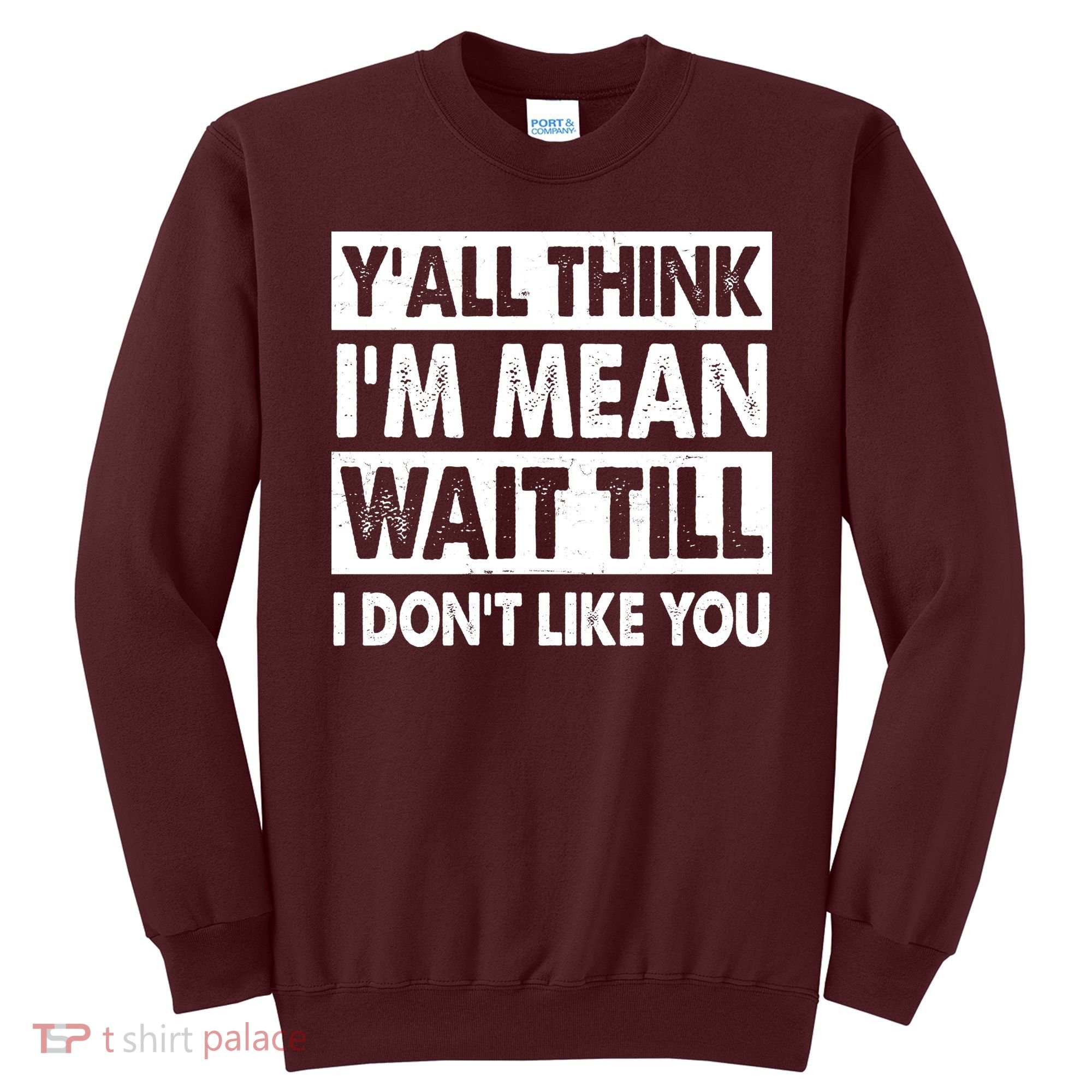 Funny Y'all Think I'm Mean Wait Till I Don't Like You Sweatshirt