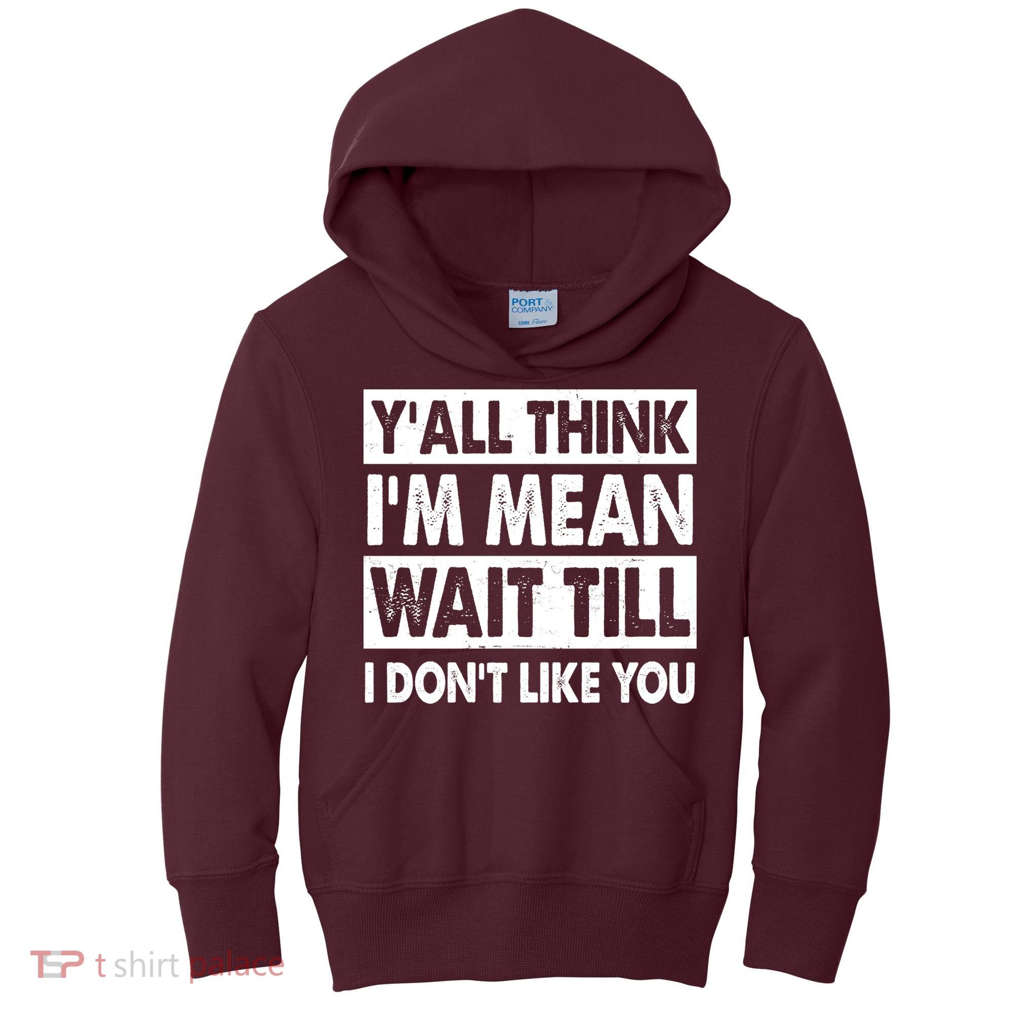 Funny Y'all Think I'm Mean Wait Till I Don't Like You Kids Hoodie