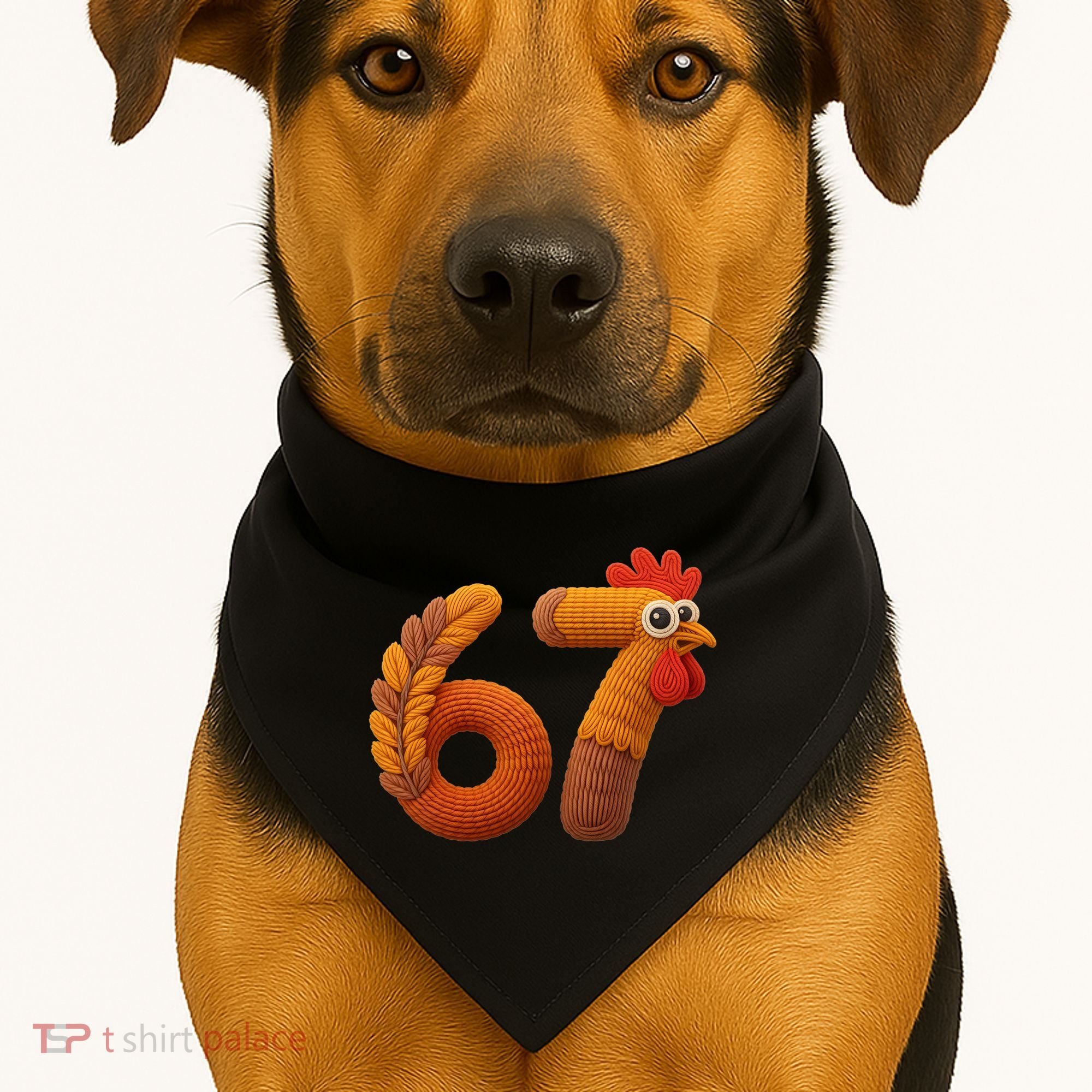 Faux Yarn Thanksgiving 67 Meme Sixty Seven USA-Made Doggie Bandana