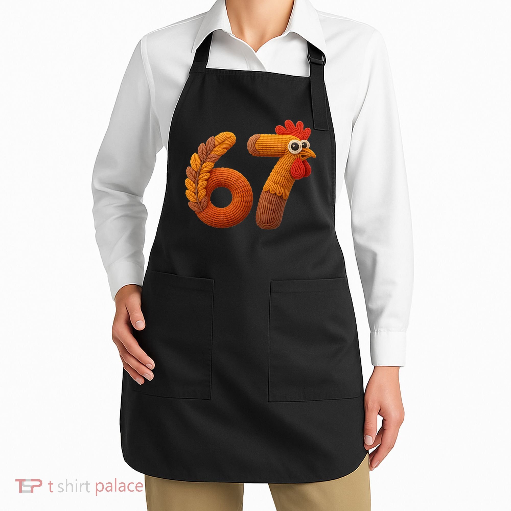 Faux Yarn Thanksgiving 67 Meme Sixty Seven Apron