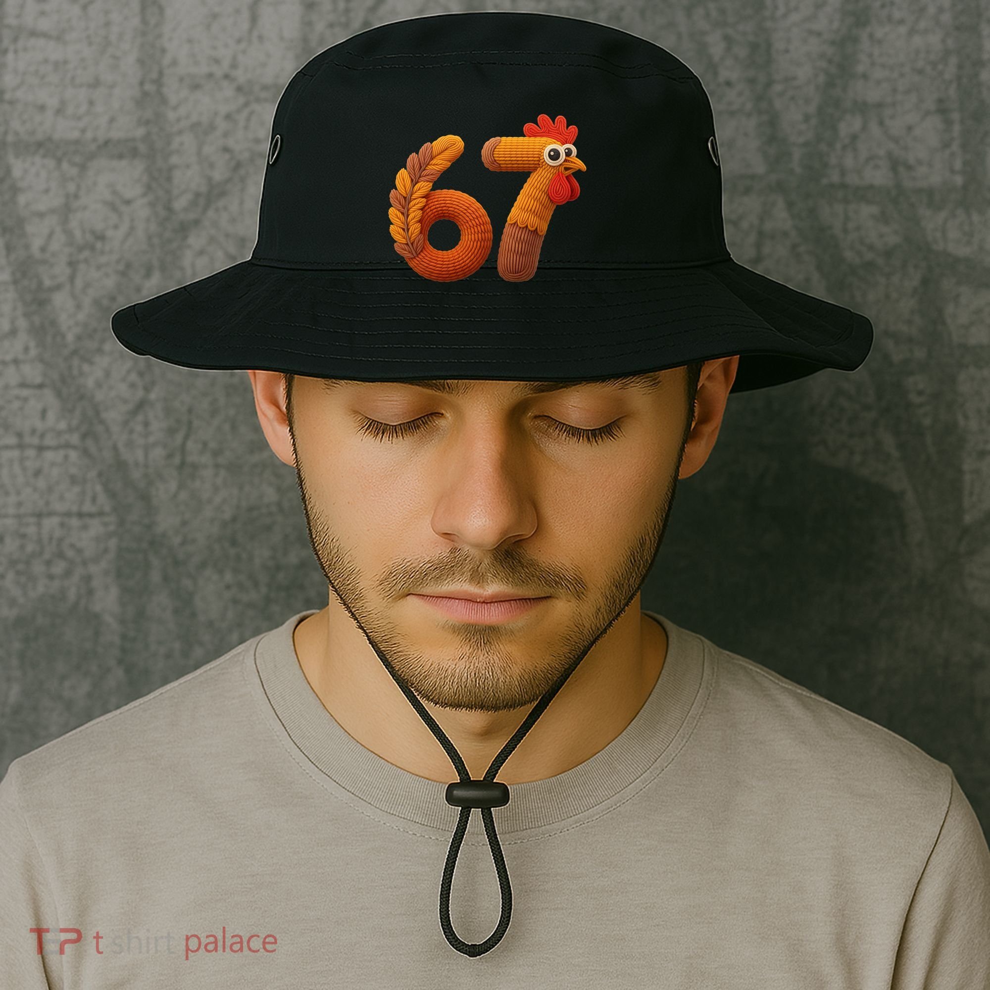 Faux Yarn Thanksgiving 67 Meme Sixty Seven Bucket Hat