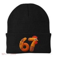 Faux Yarn Thanksgiving 67 Meme Sixty Seven Beanie thumb 0