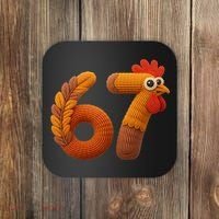 Faux Yarn Thanksgiving 67 Meme Sixty Seven Coaster thumb 0