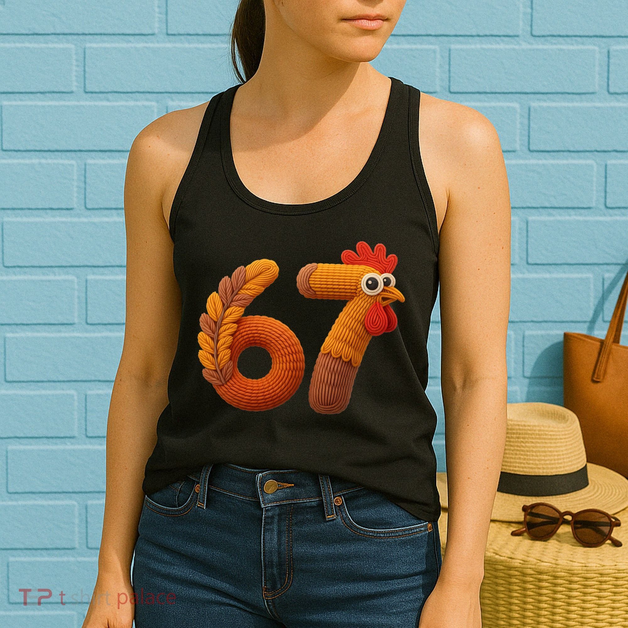 Faux Yarn Thanksgiving 67 Meme Sixty Seven Women's Tank Top