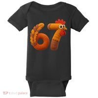 Faux Yarn Thanksgiving 67 Meme Sixty Seven Baby Bodysuit thumb 0