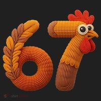 Faux Yarn Thanksgiving 67 Meme Sixty Seven Hat thumb 2
