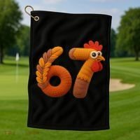 Faux Yarn Thanksgiving 67 Meme Sixty Seven Golf Towel thumb 1