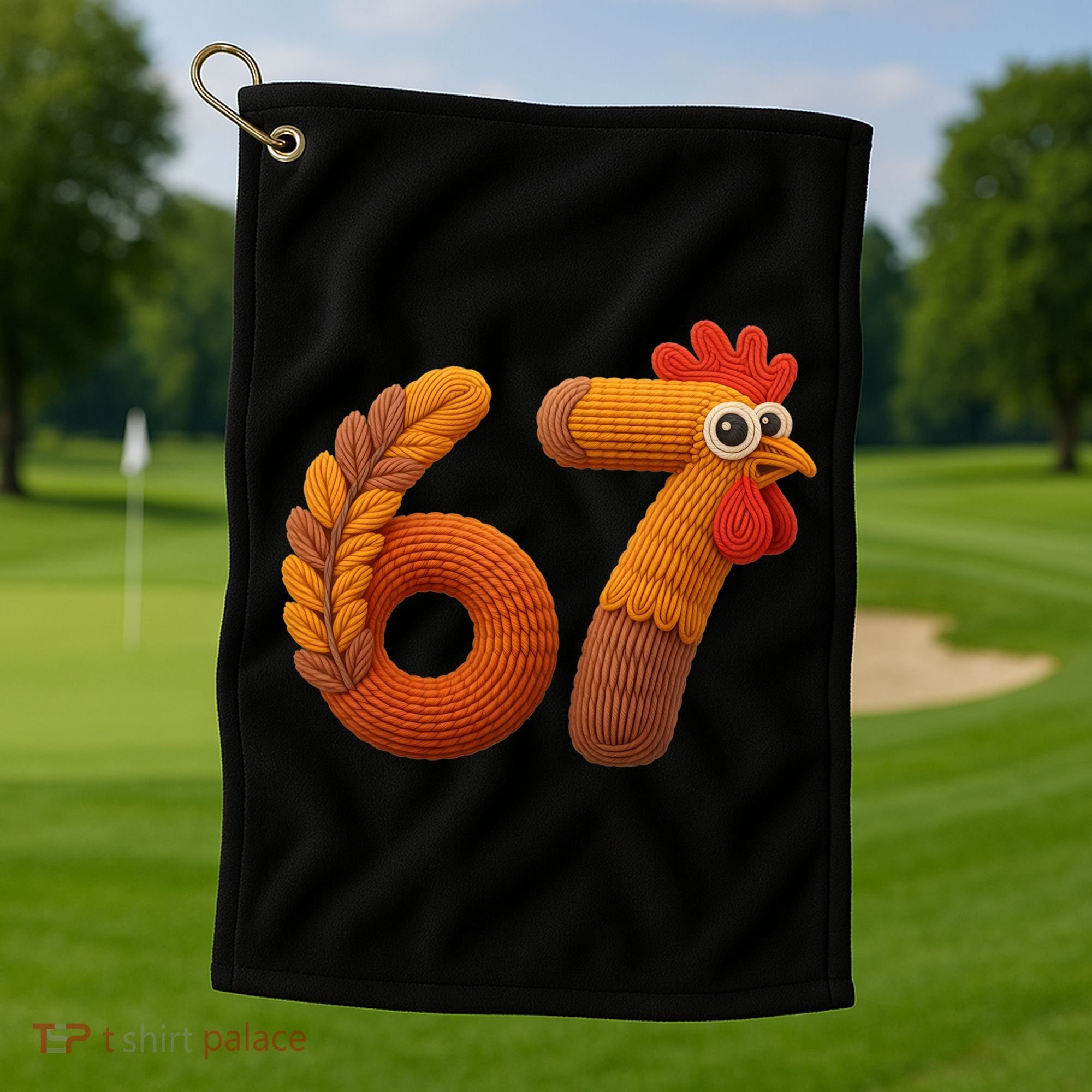 Faux Yarn Thanksgiving 67 Meme Sixty Seven Golf Towel