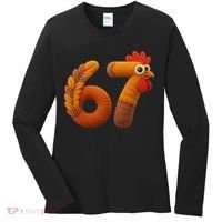 Faux Yarn Thanksgiving 67 Meme Sixty Seven Women's Long Sleeve Shirt thumb 0