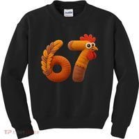 Faux Yarn Thanksgiving 67 Meme Sixty Seven Kids Sweatshirt thumb 0