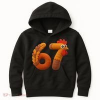 Faux Yarn Thanksgiving 67 Meme Sixty Seven Kids Hoodie thumb 0