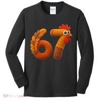 Faux Yarn Thanksgiving 67 Meme Sixty Seven Kids Long Sleeve Shirt thumb 0