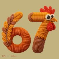Faux Yarn Thanksgiving 67 Meme Sixty Seven Button thumb 1