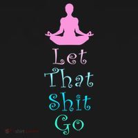 Funny Yoga Workout Gift Idea Let That Shit Go Gift USA-Made Doggie Bandana thumb 2